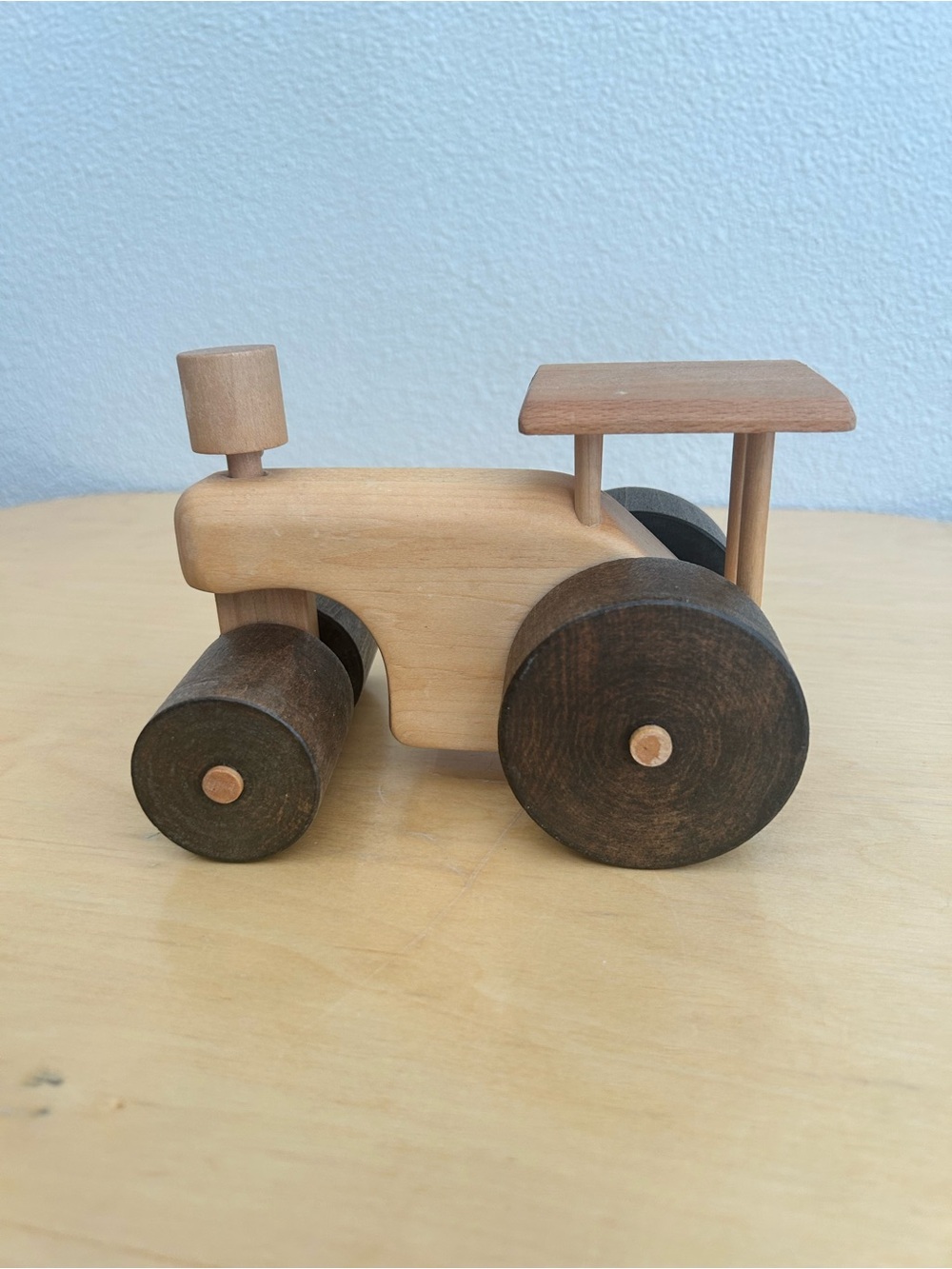 Wooden Toy Tractor in Natural & Dark Brown - Tucker Toys